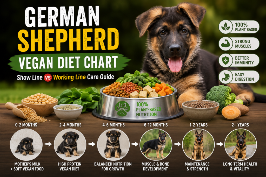 german shepherd vegan diet chart meal prep with tofu and pumpkin porridge